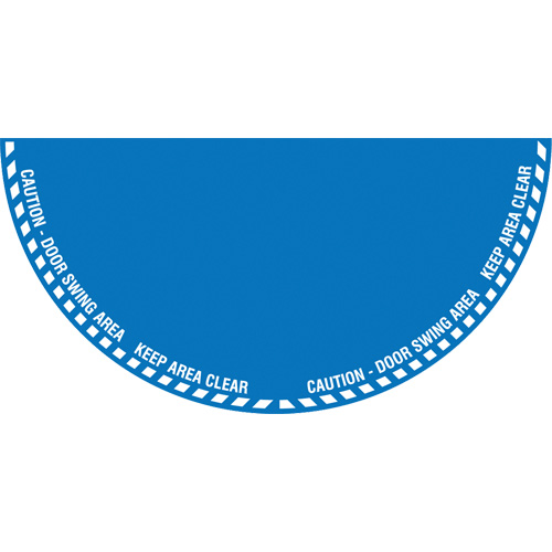 Signalisation au sol ?Caution? (attention) pour porte battante en demi-cercle, Adh&eacute;sif, Anglais avec pictogramme Southpoint Industrial Supply