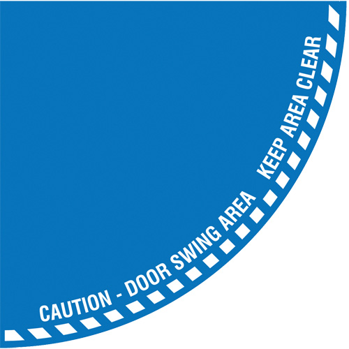 Signalisation au sol ?Caution? (attention) pour porte battante en quart de cercle, Adh&eacute;sif, Anglais avec pictogramme Southpoint Industrial Supply