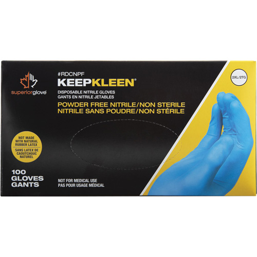 Gants jetables KeepKleen, Petit, Nitrile, 2,8 mil, Sans poudre, Bleu Southpoint Industrial Supply