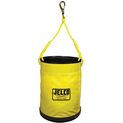 Vinyl Coated Collapsible Bucket, 11" L x 11" W x 16" H, Nylon, Black/Yellow Southpoint Industrial Supply