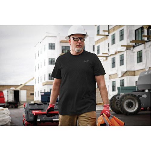 Hybrid Work Tee Shirt, Men's, Small, Black Southpoint Industrial Supply