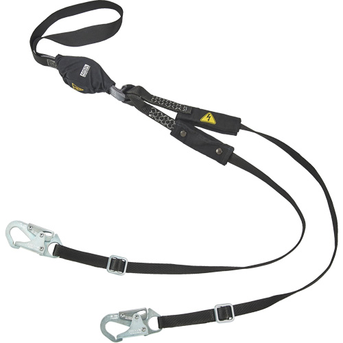 Longe utilitaire &agrave; amortisseur d'&eacute;nergie V-Series, 6', Point d'ancrage &agrave; Crochet mousqueton, Crochet mousqueton aux jambes, Nylon Southpoint Industrial Supply