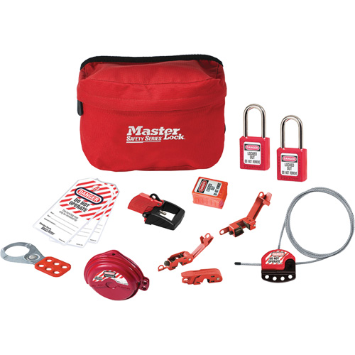 Trousse de cadenassage standard avec cadenas en thermoplastique Zenex, Ensemble &eacute;lectrique/Vanne, 14 composants compris Southpoint Industrial Supply
