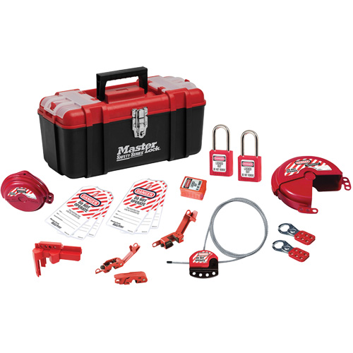 Trousse de cadenassage avec serrures en thermoplastique Zenex, Ensemble &eacute;lectrique/Vanne, 19 composants compris Southpoint Industrial Supply