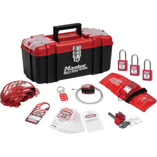 Trousse de cadenassage standard avec cadenas en thermoplastique Zenex, Ensemble Vanne, 13 composants compris Southpoint Industrial Supply