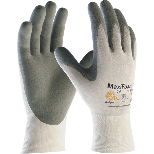 ATG MaxiFoam&reg; Premium Seamless Knit Gloves, Large, Nitrile Coating, 15 Gauge, Nylon Shell Southpoint Industrial Supply