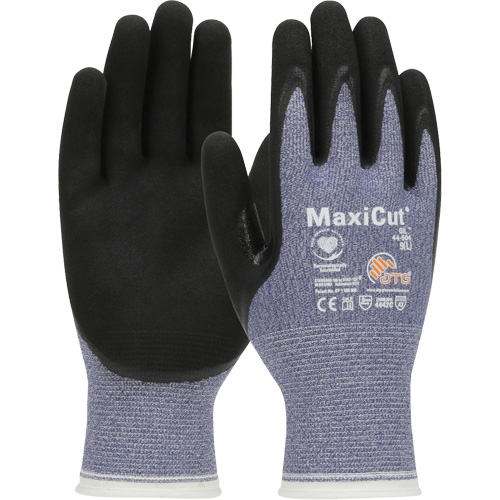 Gants r&eacute;sistants aux coupures dans un milieu de travail huileux ATG MaxiCut, Taille Grand, Calibre 15, Rev&ecirc;tement Nitrile, Enveloppe en Fil technique, ASTM ANSI niveau A3/EN 388 niveau 4/EN 388 niveau C Southpoint Industrial Supply