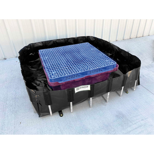 Ultra-IBC Berm&reg; Spill Berm, 400 US gal. Capacity, 6' W x 6' L x 18" H, L-Bracket Southpoint Industrial Supply