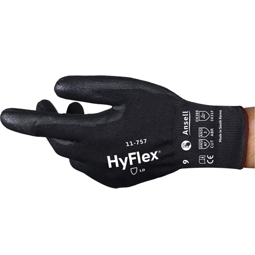 Gants r&eacute;sistant aux coupures Hyflex 11-757, Taille 8, Calibre 18, Rev&ecirc;tement Polyur&eacute;thane, Enveloppe en Intercept, ASTM ANSI niveau A7/EN 388 niveau F Southpoint Industrial Supply