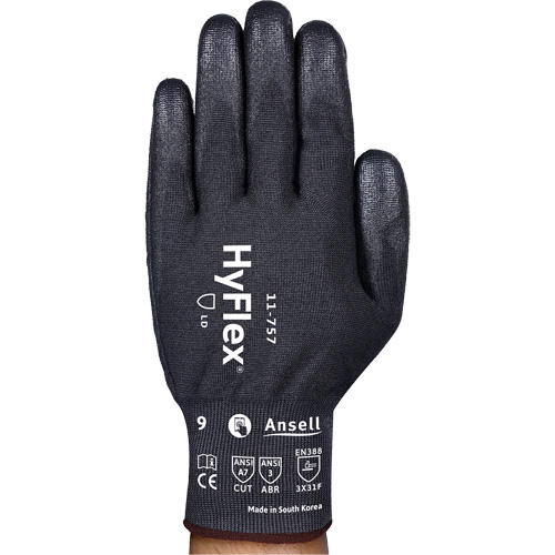 Gants r&eacute;sistant aux coupures Hyflex 11-757, Taille 8, Calibre 18, Rev&ecirc;tement Polyur&eacute;thane, Enveloppe en Intercept, ASTM ANSI niveau A7/EN 388 niveau F Southpoint Industrial Supply