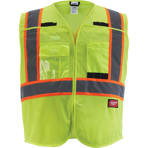 Veste de s&eacute;curit&eacute; pour signaleur, Jaune lime haute visibilit&eacute;, Moyen/Petit Southpoint Industrial Supply