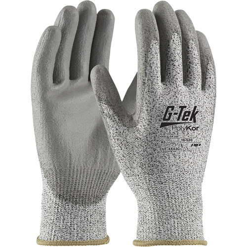 Gants r&eacute;sistants aux coupures G-Tek PolyKor, Taille T-petit, Calibre 13, Rev&ecirc;tement Polyur&eacute;thane, Enveloppe en Fil technique, ANSI/ISEA 105 niveau 3 Southpoint Industrial Supply