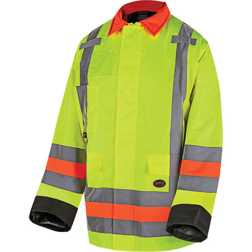 6040 Quebec Winter Traffic Control Jacket, Polyester, High Visibility Lime-Yellow, X-Small Southpoint Industrial Supply