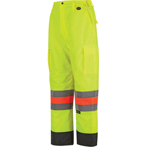 6041 Quebec Winter Traffic Control Pants, Polyester, X-Small, High Visibility Lime-Yellow Southpoint Industrial Supply