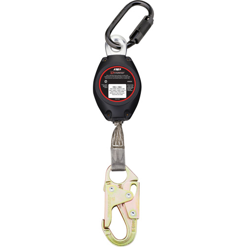 Cordage de s&eacute;curit&eacute; autor&eacute;tractable avec petit mousqueton Dynamic, 7', Polyester, Pivotant Southpoint Industrial Supply