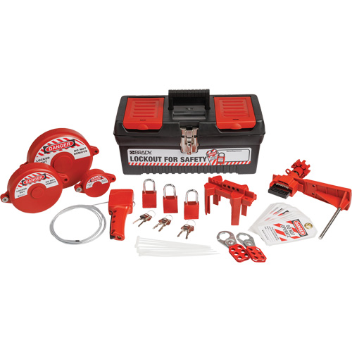 Lockout Tagout Kit with Aluminum Safety Padlocks in Toolbox, Valve Kit, 32 Components Southpoint Industrial Supply
