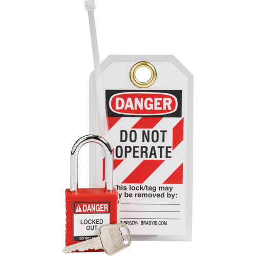 Nylon Safety Lockout Padlock & Tag Kit, 3 Components Southpoint Industrial Supply