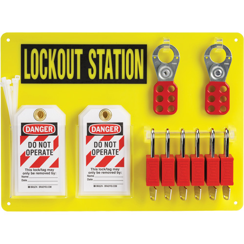 Lockout Board with Keyed Different Nylon Safety Lockout Padlocks, Plastic Padlocks, 6 Padlock Capacity, Padlocks Included Southpoint Industrial Supply