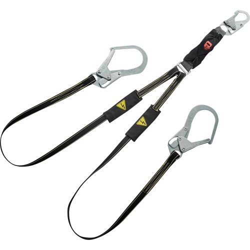 V-Series Welding Energy Absorbing Lanyard, 6', Rebar Hook Center, Snap Hook Leg Ends, Kevlar&reg;/Metal/Nylon Southpoint Industrial Supply