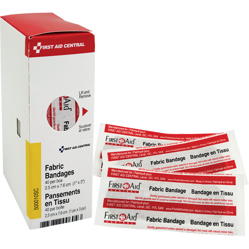 SmartCompliance&reg; Refill Adhesive Bandages, Rectangular/Square, 3", Fabric, Non-Sterile Southpoint Industrial Supply
