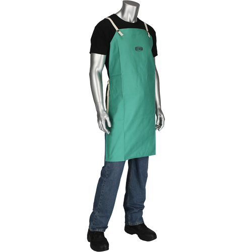 Dynamic Ironcat&reg; FR Cotton Sateen Apron, Bib, Green Southpoint Industrial Supply