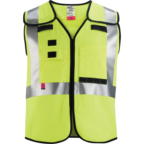 Gilet de s&eacute;curit&eacute; &agrave; maille d&eacute;tachable, Noir/Jaune lime haute visibilit&eacute;, Moyen/Petit Southpoint Industrial Supply