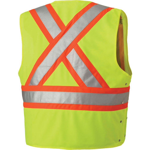 131 Safety Vest with Adjustable Sides, High Visibility Lime-Yellow, 6X-Large/7X-Large, Polyester Southpoint Industrial Supply