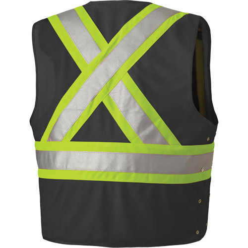 135 Safety Vest with Adjustable Sides, Black, Medium/Small, Polyester Southpoint Industrial Supply