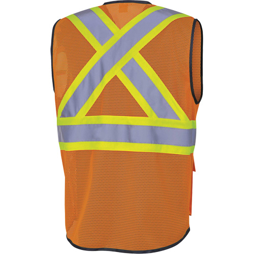 6960 Front Mesh Safety Vest, High Visibility Orange, Medium, Polyester Southpoint Industrial Supply