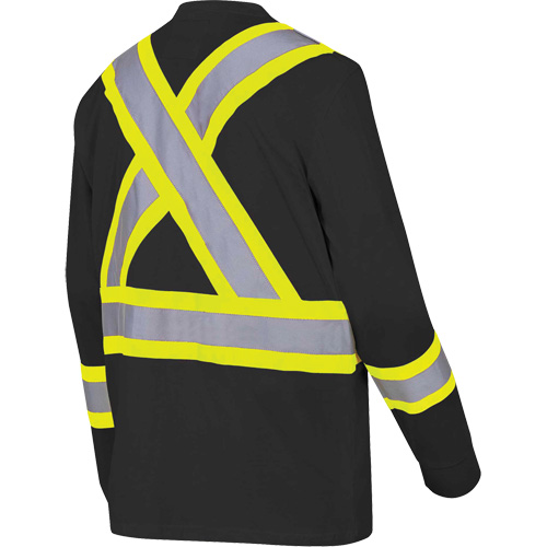 6983 Long-Sleeved Safety Shirt, Cotton, X-Small, Black Southpoint Industrial Supply