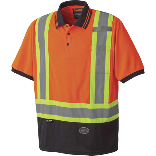 6986 Bird's-Eye Safety Polo Shirt, Polyester, Small, High Visibility Orange Southpoint Industrial Supply