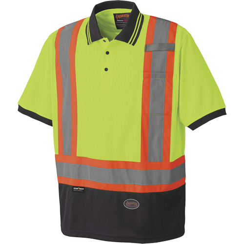 6987 Bird's-Eye Safety Polo Shirt, Polyester, X-Small, High Visibility Lime-Yellow Southpoint Industrial Supply