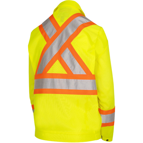 5999JW Women's Traffic Safety Jacket, Polyester, High Visibility Lime-Yellow, X-Small Southpoint Industrial Supply