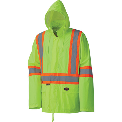 5599 Combinaison de pluie imperm&eacute;able et l&eacute;g&egrave;re, Polyester/PVC, T-petit, Jaune lime haute visibilit&eacute; Southpoint Industrial Supply