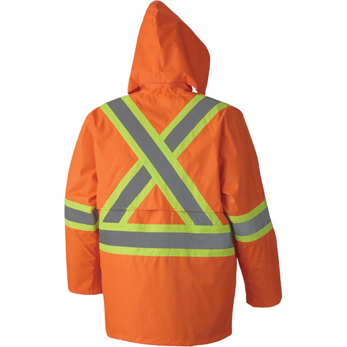 5608 Combinaison de pluie imperm&eacute;able 210D, Polyester/PVC, Petit, Orange haute visibilit&eacute; Southpoint Industrial Supply