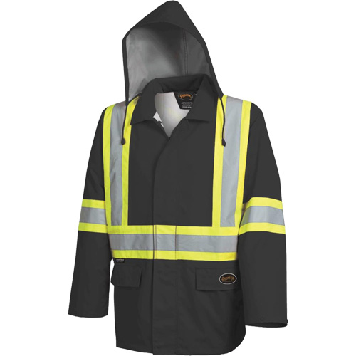 5628BK The Rock 300D Waterproof Safety Jacket, Polyester, Black, Small Southpoint Industrial Supply