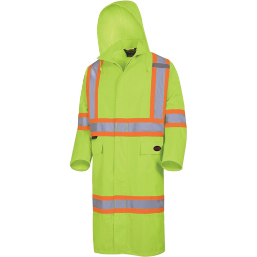 5631 Manteau long imperm&eacute;able The Rock 300D, Polyester, Petit, Jaune lime haute visibilit&eacute; Southpoint Industrial Supply