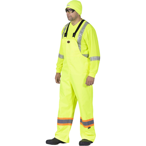 5629 The Rock 300D Bib Pants, Polyester, Small, High Visibility Lime-Yellow Southpoint Industrial Supply