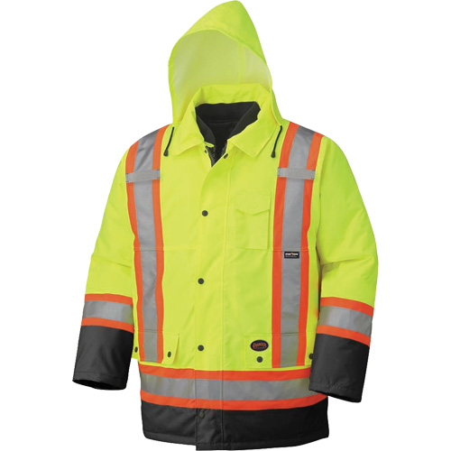 5021BB Waterproof 7-in-1 Parka, High Visibility Lime-Yellow, X-Small Southpoint Industrial Supply