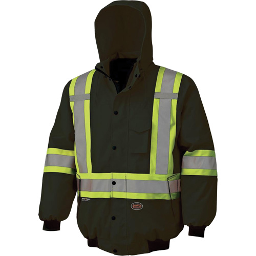 5026 Waterproof 7-in-1 Bomber Jacket, Polyester, Black, X-Small Southpoint Industrial Supply