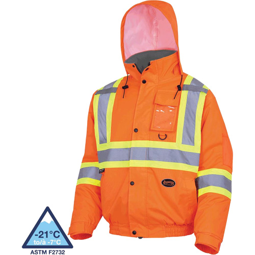 5032 Veste aviateur de s&eacute;curit&eacute; imperm&eacute;able et matelass&eacute;e pour l'hiver, Polyester, Orange haute visibilit&eacute;, Petit Southpoint Industrial Supply