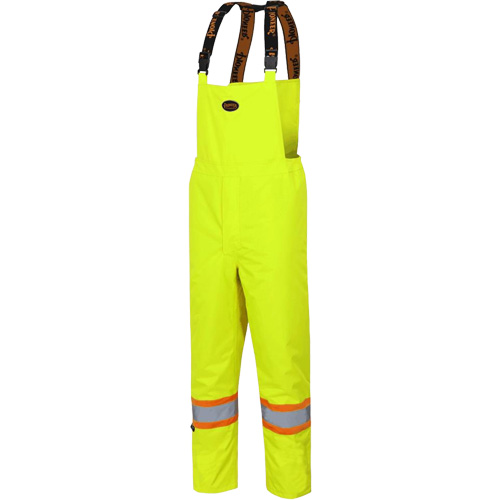5054 The Rock 300D Insulated Bib Pants, Polyester, Small, High Visibility Lime-Yellow Southpoint Industrial Supply