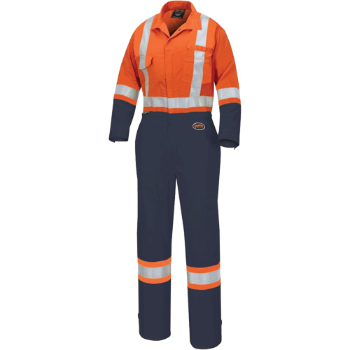 5514WBB Combinaisons de s&eacute;curit&eacute; pour femmes 2 tons, T-petit, Orange haute visibilit&eacute;/Bleu marin Southpoint Industrial Supply
