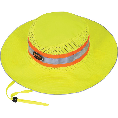 279 Chapeau de garde forestier avec sangle, Jaune lime haute visibilit&eacute;, Polyester Southpoint Industrial Supply