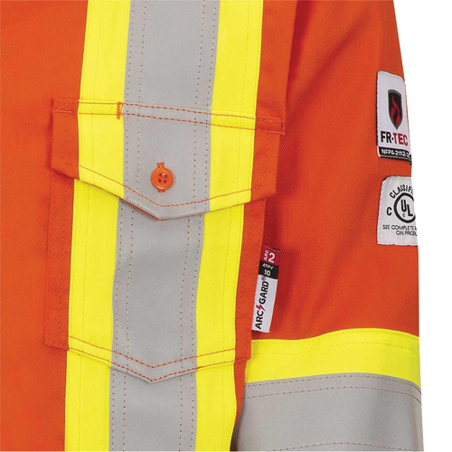7743 FR-Tech&reg; Flame-Resistant Safety Shirt, Small, High Visibility Orange Southpoint Industrial Supply