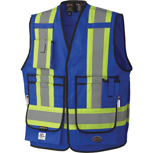 7733 Veste d'arpenteur ignifuge et r&eacute;sistant aux arcs &eacute;lectriques FR-Tech, Petit, Bleu royal, 9,7 cal/cm² Southpoint Industrial Supply