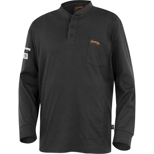332 FR Interlock Henley Shirt, Small, Black Southpoint Industrial Supply