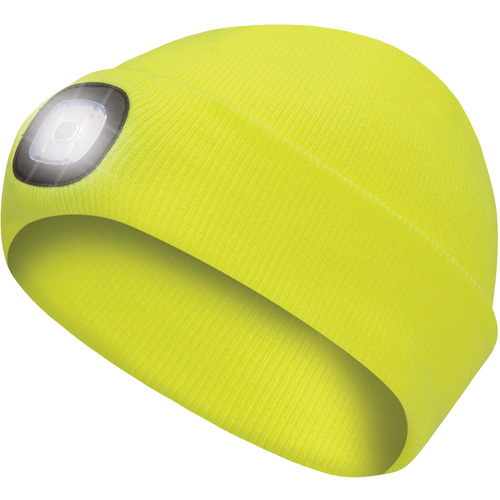 5676 Tuque en tricot avec lampe frontale &agrave; DEL, Doublure en Molleton, Taille unique, Jaune haute visibilit&eacute; Southpoint Industrial Supply