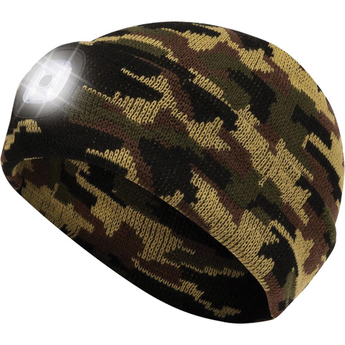 5677 Tuque en tricot avec lampe frontale &agrave; DEL, Doublure en Molleton, Taille unique, Camo Southpoint Industrial Supply