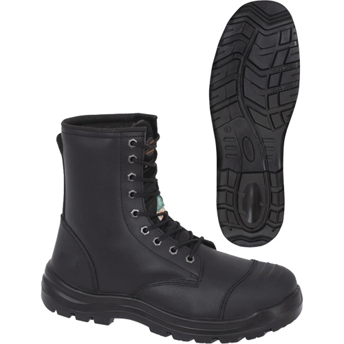 1027 Bottes de travail 8" noires, Cuir, Embout Acier, Taille 10 Southpoint Industrial Supply